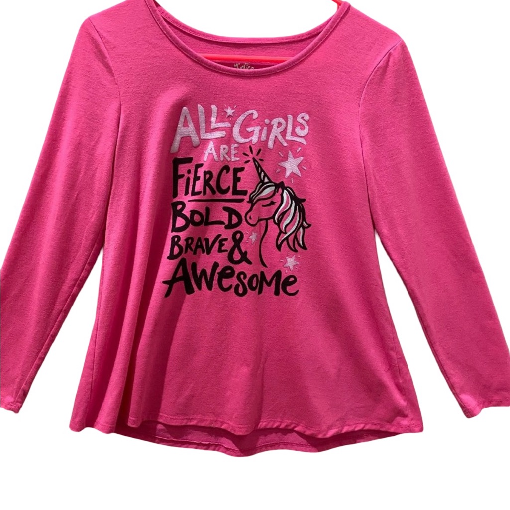 All Girls Are Fierce Long Sleeve Pink Tee